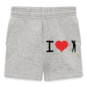 I love Golf - Relatable Sports Sticker - Baby Shorts - heather grey - Front