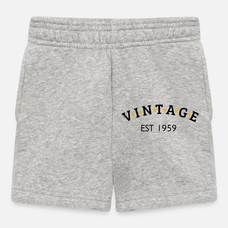 Vintage est 1959 - Short Bébé - gris chiné