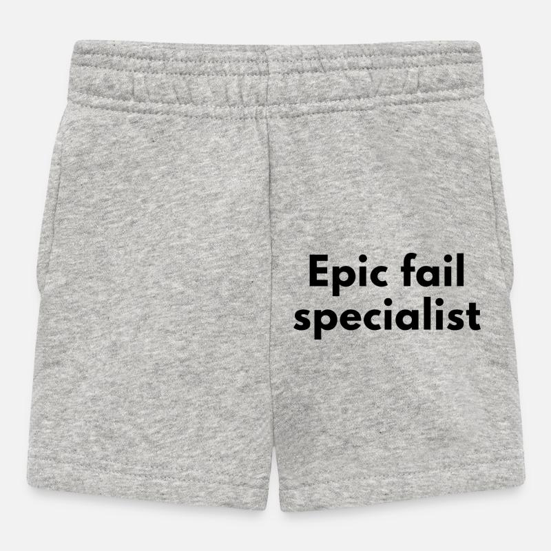 Spécialiste Epic Fail – Design amusant - Short Bébé - gris chiné