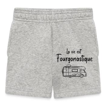 La vie est Fourgonastique humour Fourgon aménagée - Short Bébé - gris chiné - Devant
