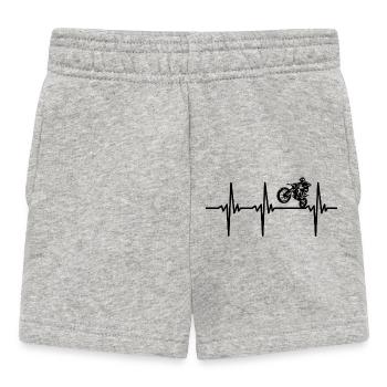 Heartbeat for extreme off-road enduro motorcycles - Baby Shorts - heather grey - Front