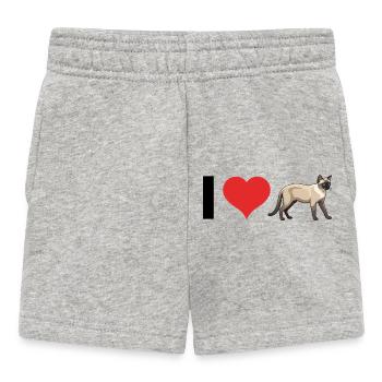 I love Siam Cats - Cute Pet Cat Design - Baby Shorts - Grau meliert - Vorne