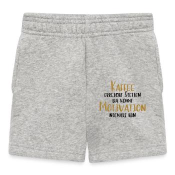Kaffee erreicht Stellen... - Baby Shorts - Grau meliert - Vorne
