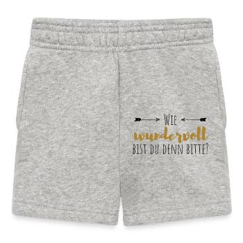 Wie wundervoll bist du denn? - Baby Shorts - Grau meliert - Vorne