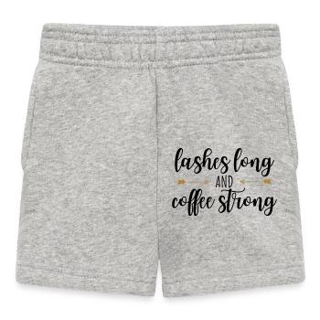 LASHES LONG AND COFFEE STRONG - Baby Shorts - Grau meliert - Vorne