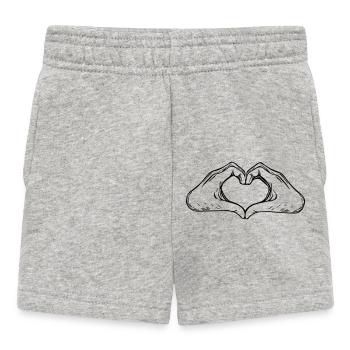 Mains et cœurs - Short Bébé - gris chiné - Devant