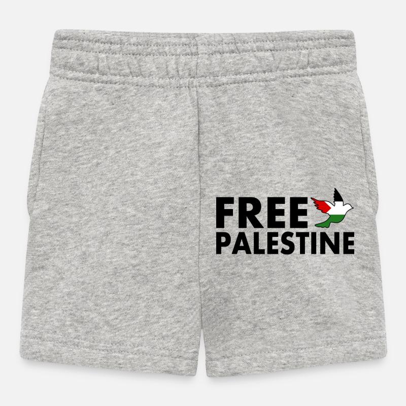 Free palestine - Short Bébé - gris chiné