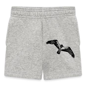 Vintage Seemöve im Flug - Baby Shorts - Grau meliert - Vorne