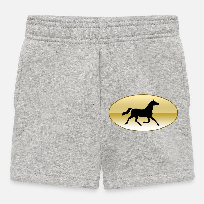 Pferd - Baby Shorts - Grau meliert