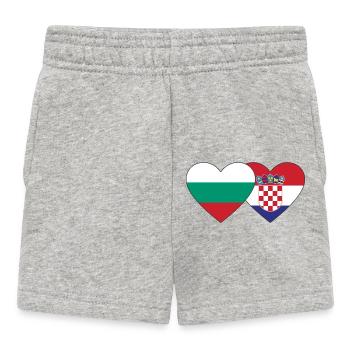 Bulgaria Croatia Flag Heart - Baby Shorts - heather grey - Front