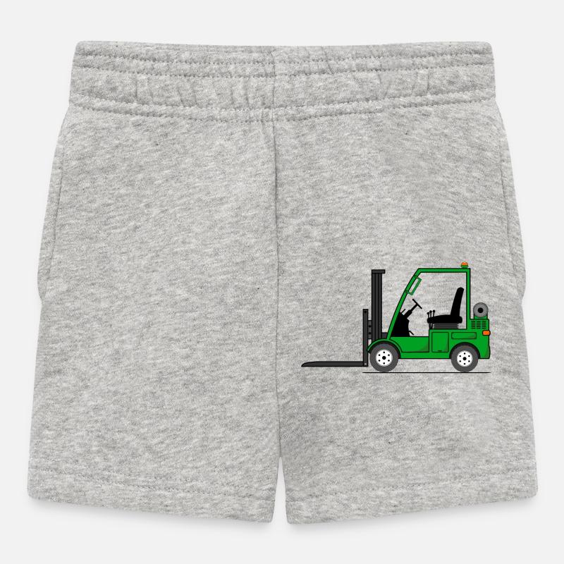 Chariot élévateur Vert - Short Bébé - gris chiné