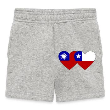 Taiwan Chile Flagge Herz - Baby Shorts - Grau meliert - Vorne