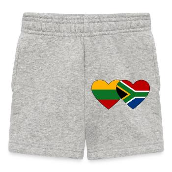 Litauen Südafrika Flagge Herz - Baby Shorts - Grau meliert - Vorne