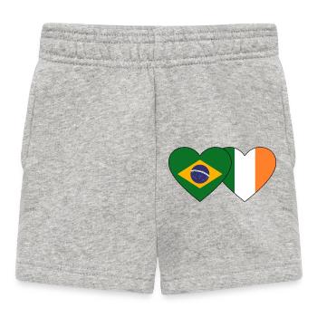 Brésil Irlande Drapeau Coeur - Short Bébé - gris chiné - Devant