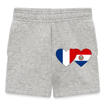 France Paraguay Heart Flag - Baby Shorts - heather grey - Front