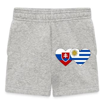 Slowakei Uruguay Herz Flagge - Baby Shorts - Grau meliert - Vorne