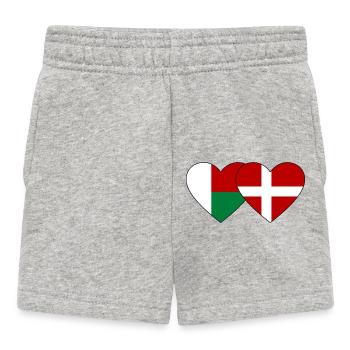 Madagascar Danemark Drapeau du Cœur - Short Bébé - gris chiné - Devant