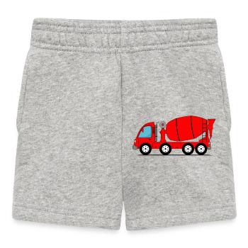 Concrete mixer truck red - Baby Shorts - heather grey - Front