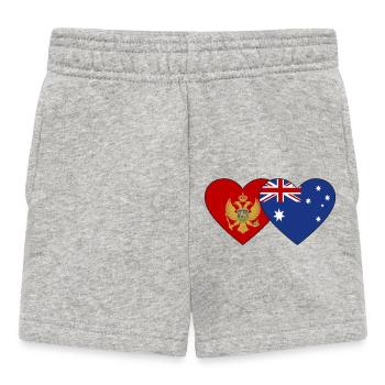 Montenegro Australien Flagge - Baby Shorts - Grau meliert - Vorne