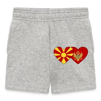 Macédoine Monténégro drapeau - Short Bébé - gris chiné - Devant