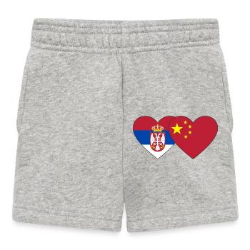 Serbie Chine Drapeau du Cœur - Short Bébé - gris chiné - Devant