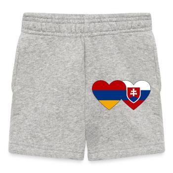 Armenien Slowakei Flagge Herz - Baby Shorts - Grau meliert - Vorne
