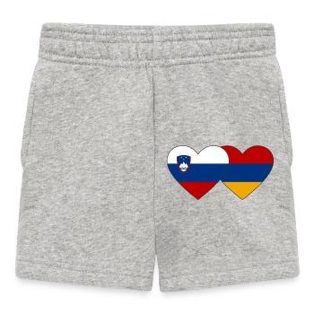 Slovenia Armenia Flag Heart - Baby Shorts - heather grey - Front