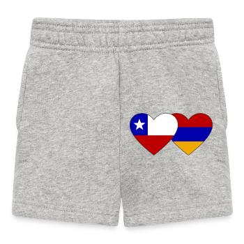 Chile Armenien Flagge Herz - Baby Shorts - Grau meliert - Vorne
