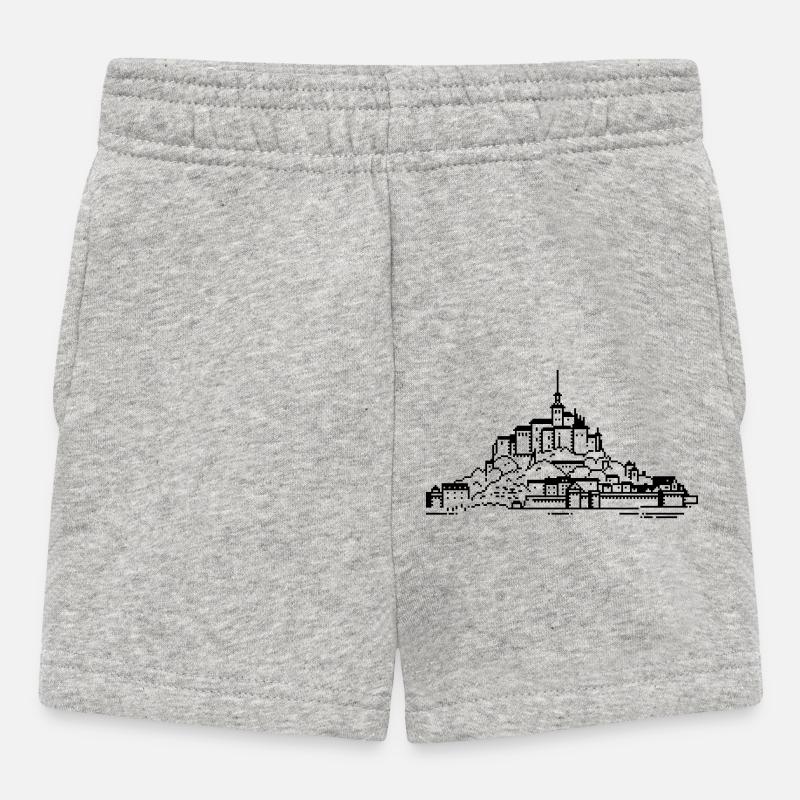 1bit Pixel Mont Saint Michel - Baby Shorts - heather grey