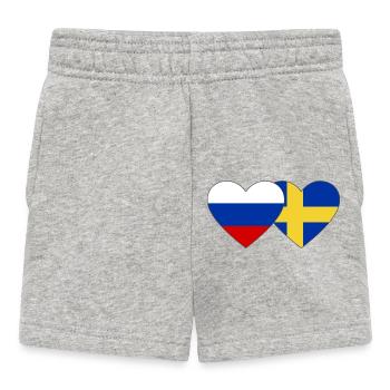 Drapeau de la Suède Russie - Short Bébé - gris chiné - Devant