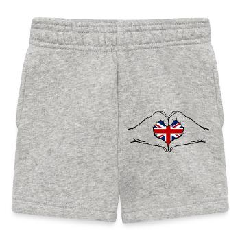 Angleterre en forme de coeur avec les mains - Short Bébé - gris chiné - Devant