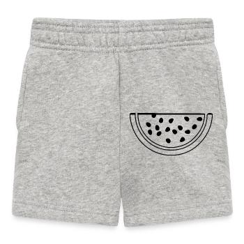 Wassermelone Melone - Baby Shorts - Grau meliert - Vorne