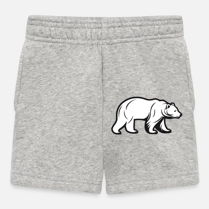 Silhouette d’ours - Short Bébé - gris chiné