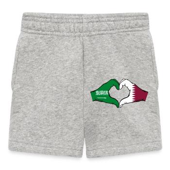 Saudi Arabien Katar Flagge Hände Herzform - Baby Shorts - Grau meliert - Vorne