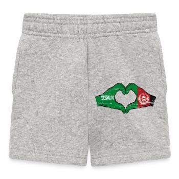 Saudi Arabien Afghanistan Flagge Hände Herz used - Baby Shorts - Grau meliert - Vorne