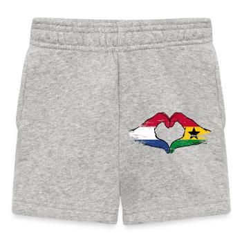 Holland Ghana Flagge Hände Herzform used - Baby Shorts - Grau meliert - Vorne