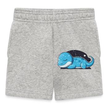 Un dinosaure mignon dort profondément - Short Bébé - gris chiné - Devant