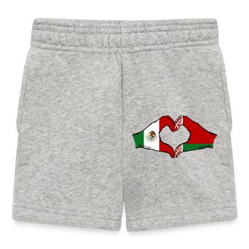 Mexiko Belarus Flagge Hände Herzform - Baby Shorts - Grau meliert - Vorne