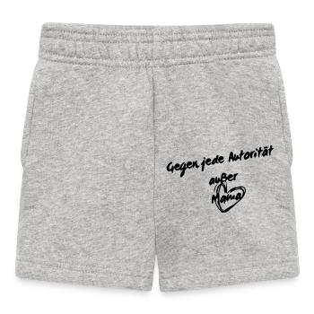 Against any authority except mom - Baby Shorts - heather grey - Front
