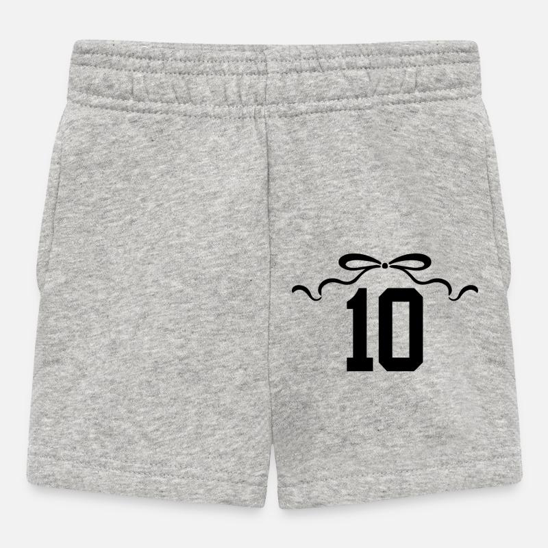 Numéro 10 noeud - 10e anniversaire - Short Bébé - gris chiné
