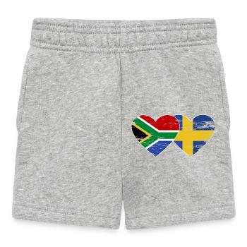 Afrique du Sud Drapeau Suède forme de coeur utilisé - Short Bébé - gris chiné - Devant