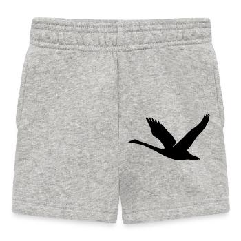 Cygne volant avec des ailes - Short Bébé - gris chiné - Devant