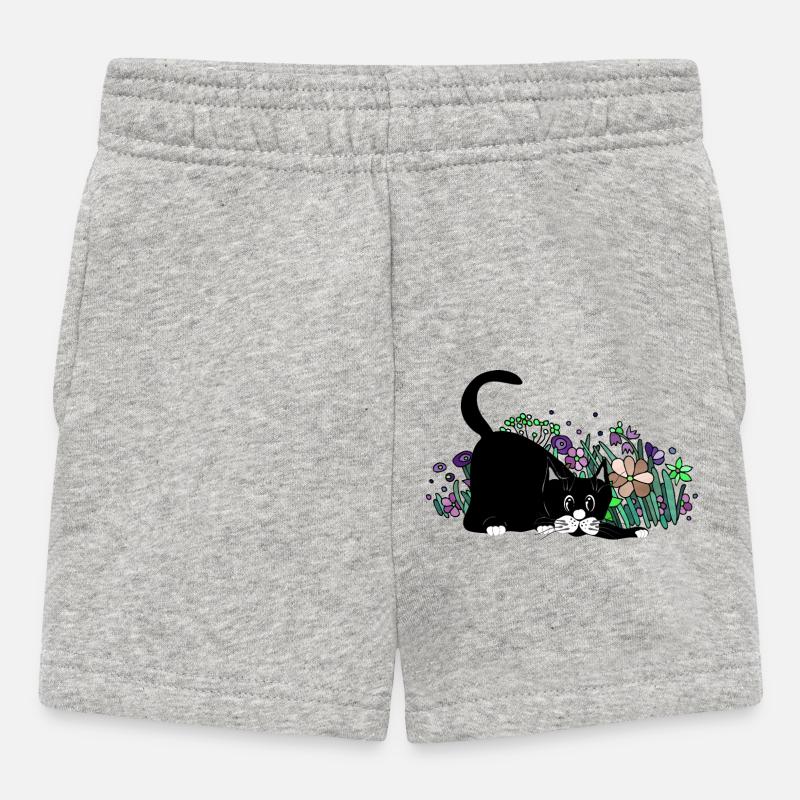 Chat - Short Bébé - gris chiné