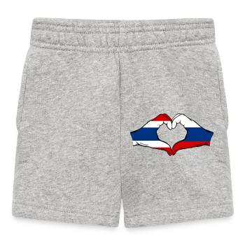 Thailand Russia Flag Hands Heart Shape - Baby Shorts - heather grey - Front