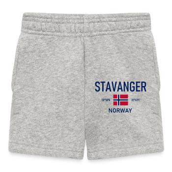 Stavanger - Norvège - Coordonnées - Drapeau - Short Bébé - gris chiné - Devant