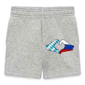 Bavière, Russie, Drapeau, Mains, Forme de coeur Utilisé - Short Bébé - gris chiné - Devant