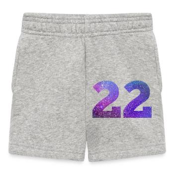 Number 22 galaxy - Baby Shorts - heather grey - Front