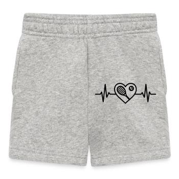 Tennis Herz auf dem Court - Baby Shorts - Grau meliert - Vorne