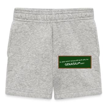 GENASIUM - Gymnasium falsch geschrieben ABIfeier - Baby Shorts - Grau meliert - Vorne