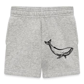 whale - Baby Shorts - heather grey - Front